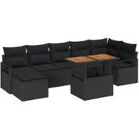 vidaXL Tuinbank Set 8 st Zwart en Bruin