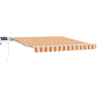 vidaXL Uitschuifbare luifel Geel en Oranje 350 x 250 cm