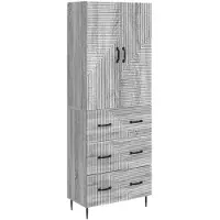 vidaXL Kast Set 2 pcs Grijs Sonoma 66 x 34,5 x 90 cm Bewerkt hout