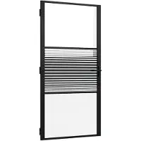 vidaXL Glazen deur 102,5 x 3,5 x 201,5 cm Aluminium Zwart