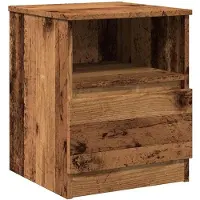 vidaXL Nachtkastje 40x40x50 cm bewerkt hout oud houtkleurig