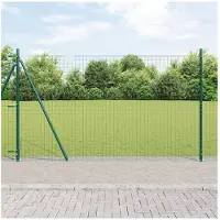 vidaXL Hekpaal met betonnen voet 52 st Groen Gepoedercoat staal