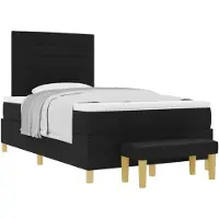 vidaXL Boxspringbed met hoofdeinde, zwart, 190 x 120 cm, gestoffeerd