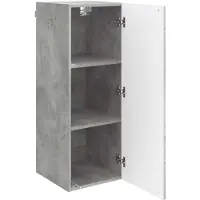 vidaXL - Wandkast - 33 - x - 34,5 - x - 90 - cm - Bewerkt - hout - Betongrijs