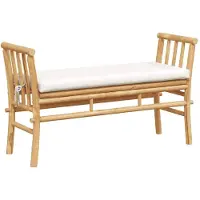 vidaXL Tuinbank 2 -Seater 110 x 38 x 65cm Bamboe Bruin Rechthoekig