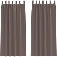 vidaXL Blackout Gordijnen met Ringen 2 st Donkerbruin 245 x 140 cm