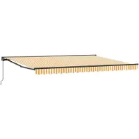 vidaXL Zonnescherm Frame Geel en Wit 450 × 300 cm