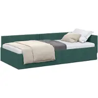 vidaXL Hoek Bed Frame Donkergroen 100 cm x 200 cm Fluweel