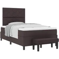 vidaXL Boxspring bed met hoofdeinde Donkerbruin 120 x 200 cm Stof
