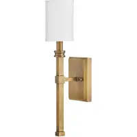 HINKLEY LED Wandlamp Moore | 1X E27 Max 40W | Heritage Brass with Ivory Linen Shade