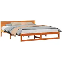 vidaXL Bedframe Wasbruin 180 x 200 cm Massief grenenhout
