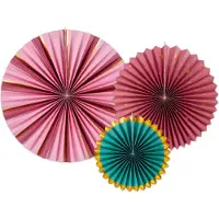 Party Deco Partydeco - Waaiers Burgundy Papier (3 stuks)
