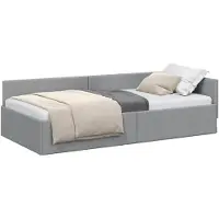 vidaXL Hoek Bed Frame Lichtgrijs 80 x 200 cm Stof