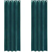 vidaXL Gordijnen 2 st Donkergroen 140 x 225 cm fluweel