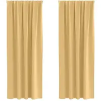 vidaXL Blackout Gordijnen met Ringen 2 st Beige 260 x 140 cm Polyester