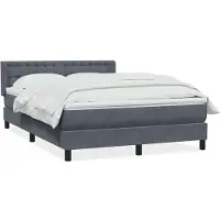 vidaXL Boxspring met matras fluweel donkergrijs 160x210 cm