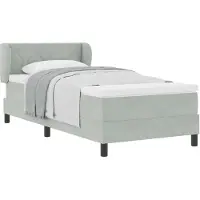 vidaXL Boxspring bed met hoofdeinde Lichtgrijs 100 x 200 cm Fluweel