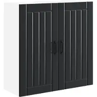 vidaXL Wandkast LUCCA Zwart 80 x 31 x 80 cm Bewerkt hout