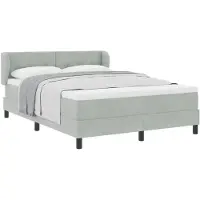 vidaXL Boxspring bed met hoofdeinde Lichtgrijs 140 x 190 cm Fluweel