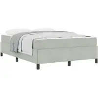 vidaXL Bedframe met matras Lichtgrijs 140 x 200 cm Stof
