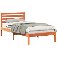 vidaXL Bedframe Wasbruin 100 x 200 cm Massief grenenhout