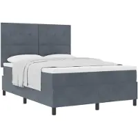 vidaXL Boxspring bed met hoofdeinde Donkergrijs 140 x 190 cm Fluweel