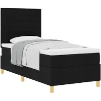 vidaXL Boxspring bed met matras met hoofdeinde Zwart 90 x 190 cm Stof