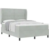vidaXL Boxspringbed met matras Lichtgrijs 200 x 140 cm Fluweel