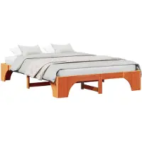 vidaXL Bedframe Wasbruin 160 x 200 cm Massief grenenhout