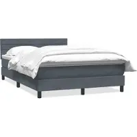 vidaXL Boxspring met matras fluweel donkergrijs 160x210 cm