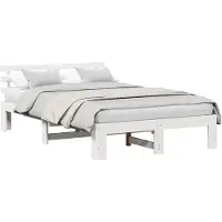 vidaXL Bedframe met hoofdeinde Wit 120 x 190 cm Massief grenenhout
