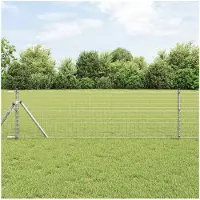vidaXL Hekpaal. 12 pcs Zilver 100 cm Poedercoated staal