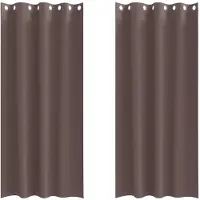vidaXL Blackout Gordijnen met Ringen 2 st Donkerbruin 260 x 140 cm
