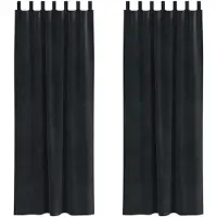 vidaXL Gordijnen 2 st Zwart 140 x 225 cm fluweel