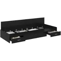 vidaXL Bedframe met lade Zwart Eiken 90 x 190 cm Bewerkt hout