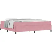 vidaXL Bedframe Roze 200 x 200 cm Stof