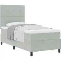 vidaXL Boxspring bed met hoofdeinde Lichtgrijs 80 x 200 cm Fluweel