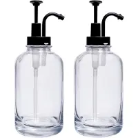 XIVADA Koffiesiroop dispenser - 500 ML - Glas - Zwart - Set van 2