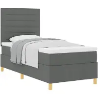 vidaXL Boxspring bed met matras Donkergrijs 80 x 200 cm Stof