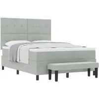 vidaXL Boxspring bed met hoofdeinde Lichtgrijs 200 x 140 cm Fluweel