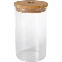 Pandoo 12x Pandoo Voorraadpot met Bamboe Deksel, Opbergblikken, Transparant