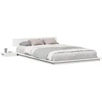 vidaXL Bedframe met hoofdeinde met opslag Bruin 135 x 190 cm Hout