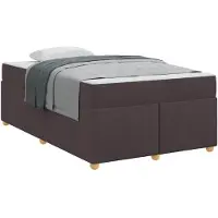 vidaXL - Bedframe - met - matras - Donkerbruin - 120 - x - 190 - cm - Stof