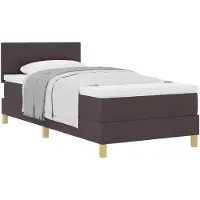 vidaXL Boxspring bed met kussen Donkerbruin 100 x 200 cm Stof
