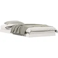 vidaXL Vloerbedframe Wit 100 x 220 cm Massief grenenhout