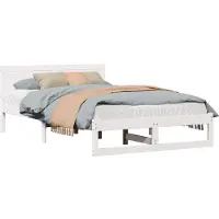 vidaXL Bedframe met hoofdeinde Wit 120 x 190 cm Massief grenenhout