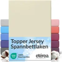 Eterea Cosmesi Naturale etérea Topper Jersey Hoeslaken 140x200 - 160x200 cm Oekotex Made in Green - 100% katoen - Natuur
