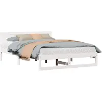 vidaXL Bedframe met hoofdeinde Wit 160 x 200 cm Massief grenenhout