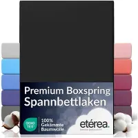 Eterea Cosmesi Naturale etérea Extra Jersey Hoeslaken 240x220 cm - Oekotex - 100% katoen - bis 35 cm - Zwart