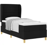 vidaXL Boxspringbed met matras, zwart, 200 x 80 cm, gestoffeerd